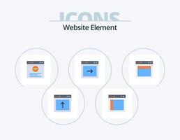 design de ícones do pacote de ícones planos do elemento do site 5. layout. local na rede Internet. local na rede Internet. direita. seta vetor