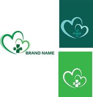 símbolo de vetor de coração. linha abstrata saúde médica logotipo ícone design.logo saúde love.for hospital médico.