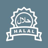 ícone de fundo de cor de linha de adesivo halal vetor