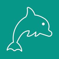 ícone de fundo de cor de linha de golfinho vetor