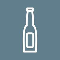 garrafa de cerveja i ícone de fundo de cor de linha vetor