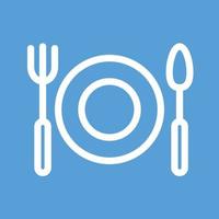 ícone de fundo da cor da linha do prato de jantar vetor