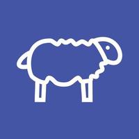 ícone de fundo de cor de linha de ovelhas vetor