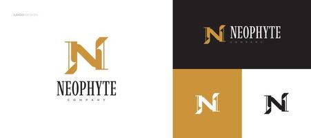 design de logotipo letra n abstrato e luxuoso para negócios e identidade de marca vetor