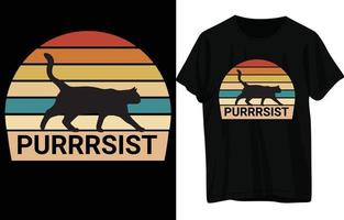 design de camiseta de gato. vetor