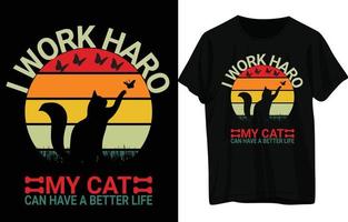 design de camiseta de gato. vetor