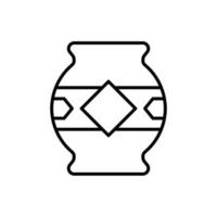 ilustração de ícone cerâmico decorativo chinês e japão. ícone relacionado ao ano novo lunar. tradicional asiático. estilo de ícone de linha. design vetorial simples editável vetor