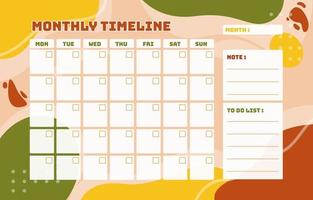 conceito de calendário de cronograma mensal vetor