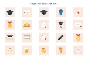 Livre diploma e vetores de graduação