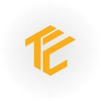 letra inicial abstrata te ou logotipo et na cor amarela isolada em fundo branco aplicado ao logotipo comercial de eletricista também adequado para marcas ou empresas com nome inicial et ou te.