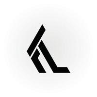 letra inicial abstrata fl ou logotipo lf na cor preta isolada em fundo branco aplicado para logotipo de agência esportiva também adequado para marcas ou empresas com nome inicial lf ou fl. vetor