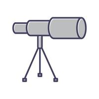 telescópio no ícone de vetor de suporte