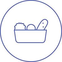 ícone de linha de vetor de cesta de legumes exclusivo