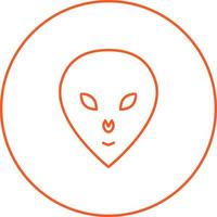 ícone de linha de vetor de rosto alienígena exclusivo