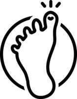 ícone de linha para o dedo do pé vetor