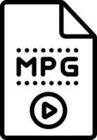 ícone de linha para mpg vetor