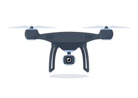 drone com câmera de vídeo. equipamentos para tomadas aéreas. ilustração em vetor plana.