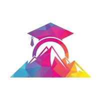 modelo de ícone de design de logotipo de educação de montanha. inspiração de design de logotipo de boné de educação de montanha vetor