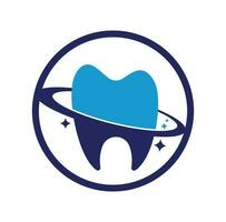 design de logotipo de vetor de planeta dental. conceito de logotipo de vetor de clínica odontológica.