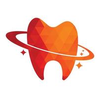 design de logotipo de vetor de planeta dental. conceito de logotipo de vetor de clínica odontológica.