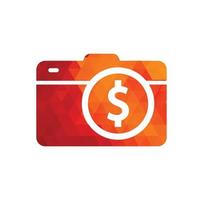 ícone de design de logotipo de dólar de câmera. vetor de design de modelo de logotipo de dinheiro de câmera.