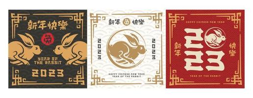 ano novo chinês 2023 ano do coelho - símbolo do zodíaco chinês vetor