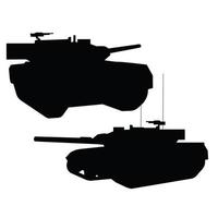 design de vetor de silhueta de tanque blindado moderno