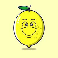 desenho animado de ilustração de limão feliz vetor