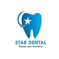 ilustração de modelo de design de logotipo dental estrela. há estrela e dental. vetor