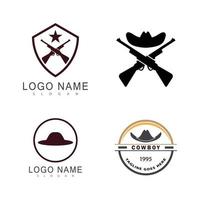 design de modelo de vetor de logotipo de cowboy