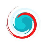 símbolo do ícone do logotipo do círculo azul vermelho belo vetor de design simples