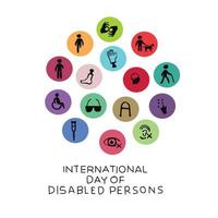 dia internacional das pessoas com deficiência ilustração vetorial vetor