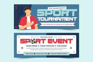torneio de futebol, modelo de design de banner de evento esportivo fácil de personalizar vetor
