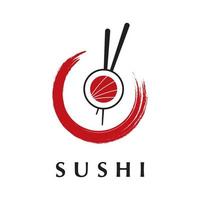 vetor de logotipo de sushi com modelo de slogan