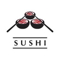 vetor de logotipo de sushi com modelo de slogan