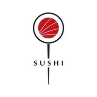 vetor de logotipo de sushi com modelo de slogan