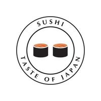 vetor de logotipo de sushi com modelo de slogan