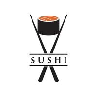 vetor de logotipo de sushi com modelo de slogan