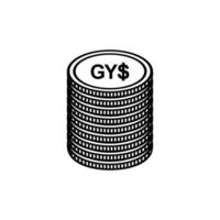 moeda da guiana, ícone do dólar guianês, sinal de gyd. ilustração vetorial vetor