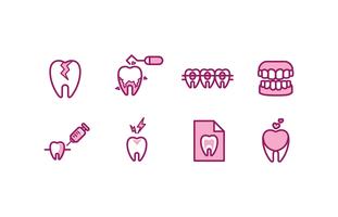 Conjunto de ícones de dentista vetor