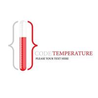 ilustração de modelo de design de logotipo de termômetro de código. há código de símbolo e termômetro. isso é bom para medicina vetor