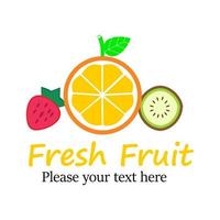 ilustração de modelo de design de logotipo de frutas frescas. vetor