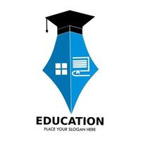 ilustração de modelo de logotipo de educação. adequado para pós-graduação, educação, ensinar, estudar, etc. vetor