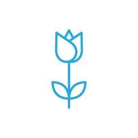 eps10 ícone da arte abstrata da flor da tulipa do vetor azul ou logotipo isolado no fundo branco. símbolo de contorno de flor tulipa em um estilo moderno simples e moderno para o design do seu site e aplicativo móvel