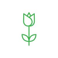 eps10 ícone da arte abstrata da flor da tulipa do vetor verde ou logotipo isolado no fundo branco. símbolo de contorno de flor tulipa em um estilo moderno simples e moderno para o design do seu site e aplicativo móvel