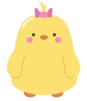 frango kawaii animal vetor