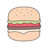 comida de hambúrguer minimalista vetor