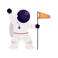 astronauta com bandeira vetor