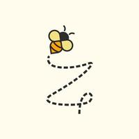 abelha voadora z inicial vetor