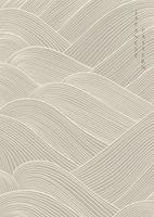 fundo da arte abstrata com vetor de padrão de linha. banner de onda do mar com modelo de floresta de montanha em estilo vintage.
